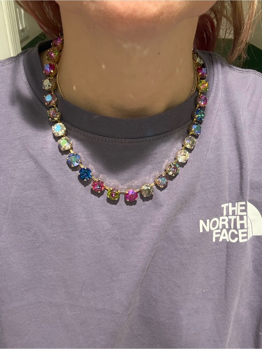 Wafa Multicolor Austrian Crystal Necklace 18” - Picture 2 of 2